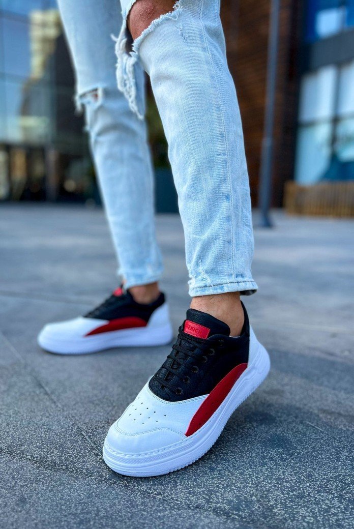 CH115 Literide Erkek Günlük Bağcıklı Cilt Spor Sneaker Ayakkabı CBT - Beyaz/Kırmızı/Siyah CH115 Literide Erkek Günlük Bağcıklı Cilt Spor Sneaker Ayakkabı CBT - Beyaz/Kırmızı/Siyah