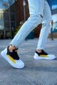 CH115 Literide Erkek Günlük Bağcıklı Cilt Spor Sneaker Ayakkabı CBT - Beyaz/Sarı/Siyah Erkek Ayakkabı CH115 Literide Erkek Günlük Bağcıklı Cilt Spor Sneaker Ayakkabı CBT - Beyaz/Sarı/Siyah – Chekich Erkek Ayakkabı
