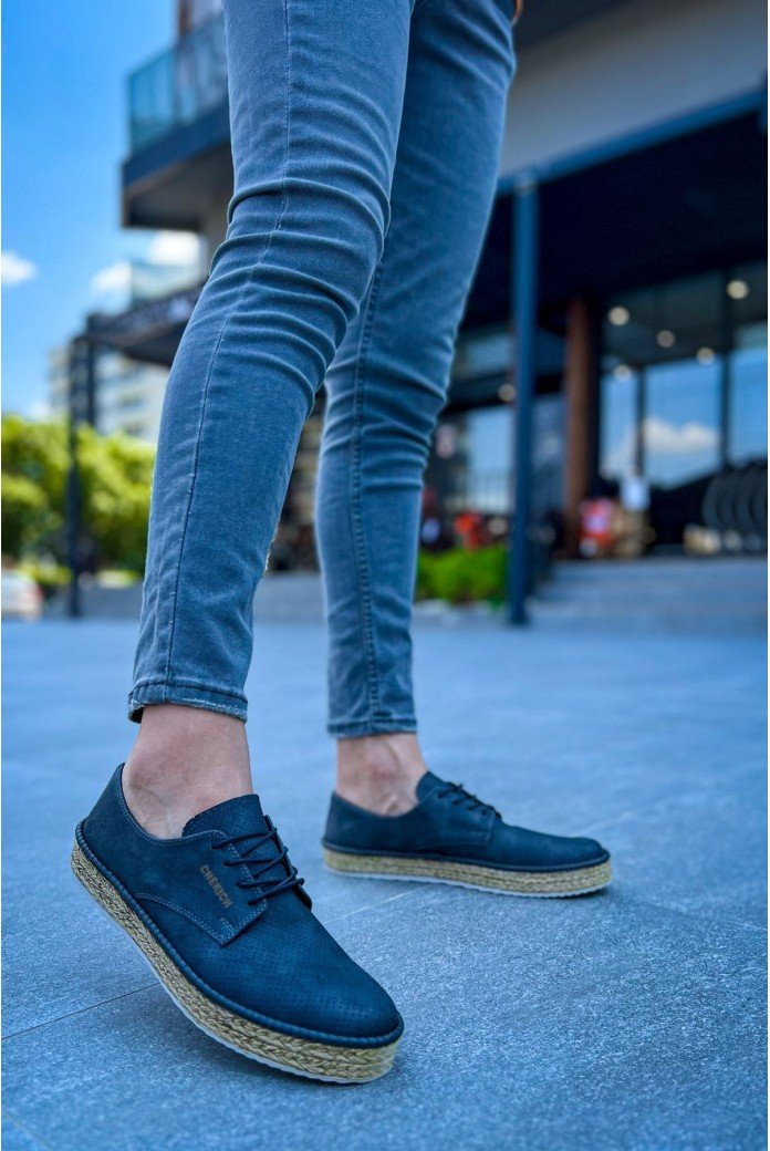 CH117 Stamina Nuova Erkek Günlük Bağcıklı Hasır Taban Cilt Klasik Ayakkabı CHT - Antrasit