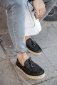 CH119 Tassels Erkek Günlük Bağcıksız Hasır Taban Loafer Cilt Klasik Ayakkabı CHT - Siyah – Chekich Erkek Ayakkabı