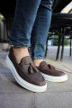 CH127 Loafer - X Erkek Günlük Bağcıksız Corcik Cilt Klasik Ayakkabı CBT - Kahverengi