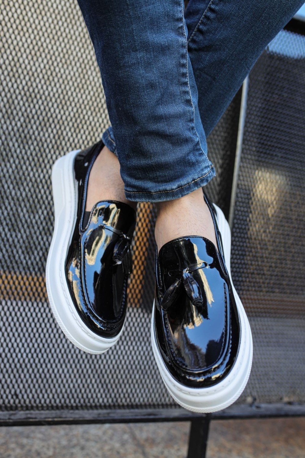 CH127 Loafer - X Erkek Günlük Bağcıksız Corcik Rugan Klasik Ayakkabı CBT - Siyah – Chekich Erkek Ayakkabı