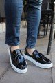 CH127 Loafer - X Erkek Günlük Bağcıksız Corcik Rugan Klasik Ayakkabı CBT - Siyah