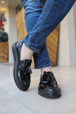 CH127 Loafer - X Erkek Günlük Bağcıksız Corcik Rugan Klasik Ayakkabı CST - Siyah