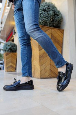 CH127 Loafer - X Erkek Günlük Bağcıksız Corcik Rugan Klasik Ayakkabı CST - Siyah CH127 Loafer - X Erkek Günlük Bağcıksız Corcik Rugan Klasik Ayakkabı CST - Siyah