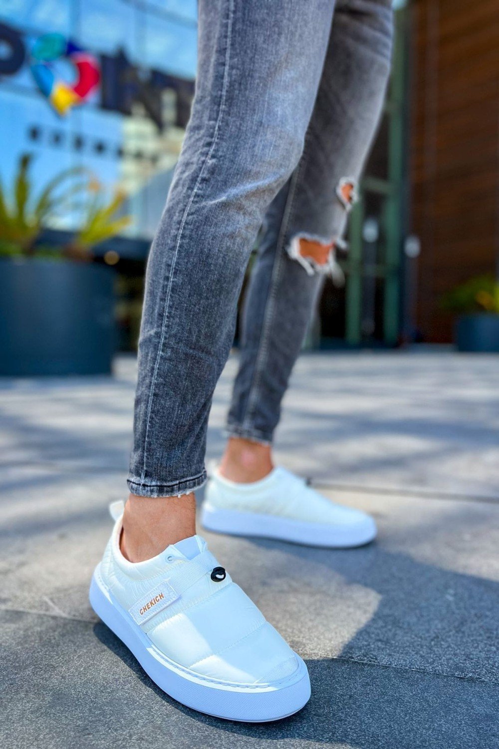 CH137 Parachute Erkek Günlük Bağcıksız Cırtlı Paraşüt Kumaş Spor Sneaker Ayakkabı PKBT - Beyaz – Chekich Erkek Ayakkabı