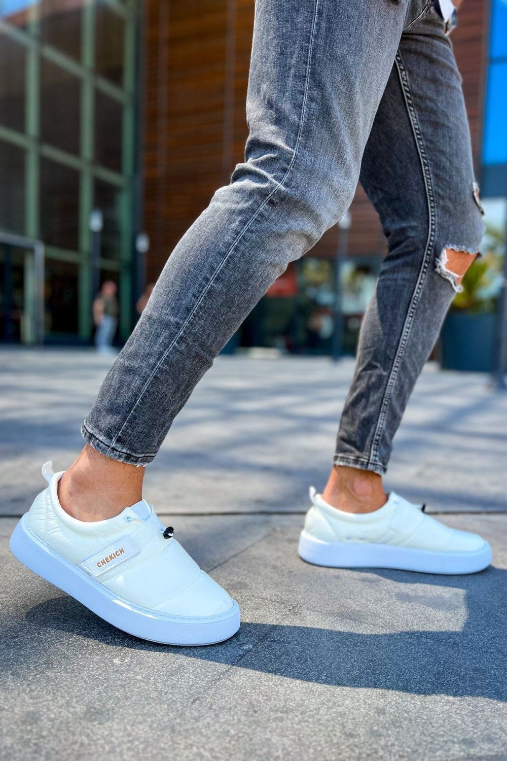 CH137 Parachute Erkek Günlük Bağcıksız Cırtlı Paraşüt Kumaş Spor Sneaker Ayakkabı PKBT - Beyaz – Chekich Erkek Ayakkabı