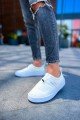 CH137 Parachute Erkek Günlük Bağcıksız Cırtlı Paraşüt Kumaş Spor Sneaker Ayakkabı PKBT - Beyaz