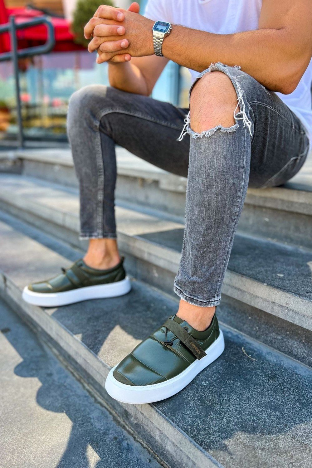 CH137 Parachute Erkek Günlük Bağcıksız Cırtlı Paraşüt Kumaş Spor Sneaker Ayakkabı PKBT - Haki – Chekich Erkek Ayakkabı