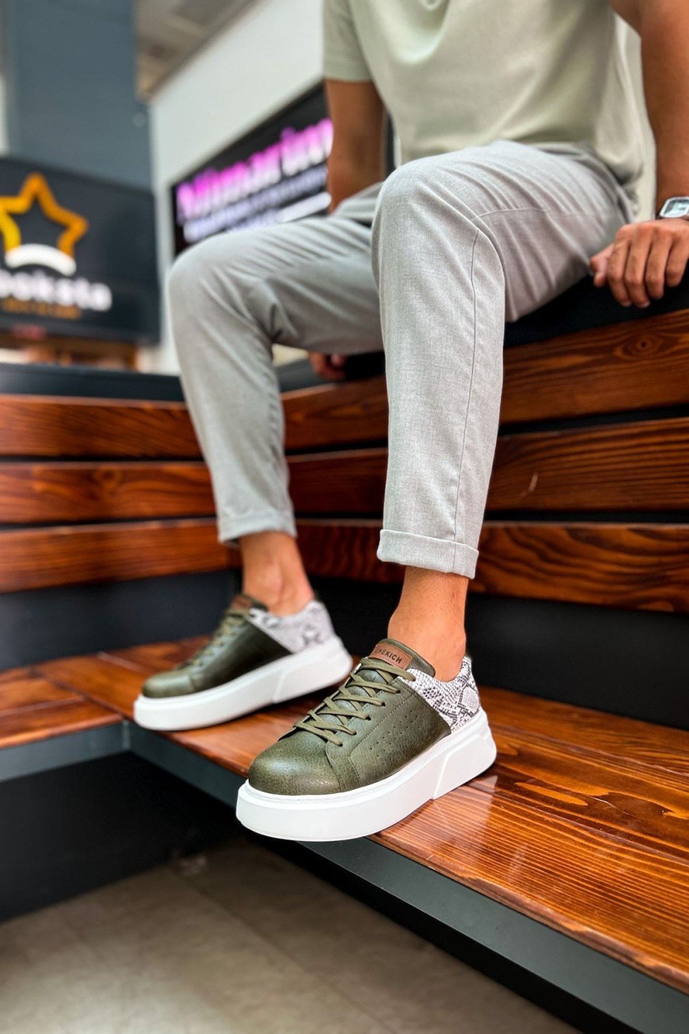 CH145 Sauerbergg Erkek Günlük Bağcıklı Cilt Spor Sneaker Ayakkabı CBT - Haki Erkek Ayakkabı CH145 Sauerbergg Erkek Günlük Bağcıklı Cilt Spor Sneaker Ayakkabı CBT - Haki – Chekich Erkek Ayakkabı