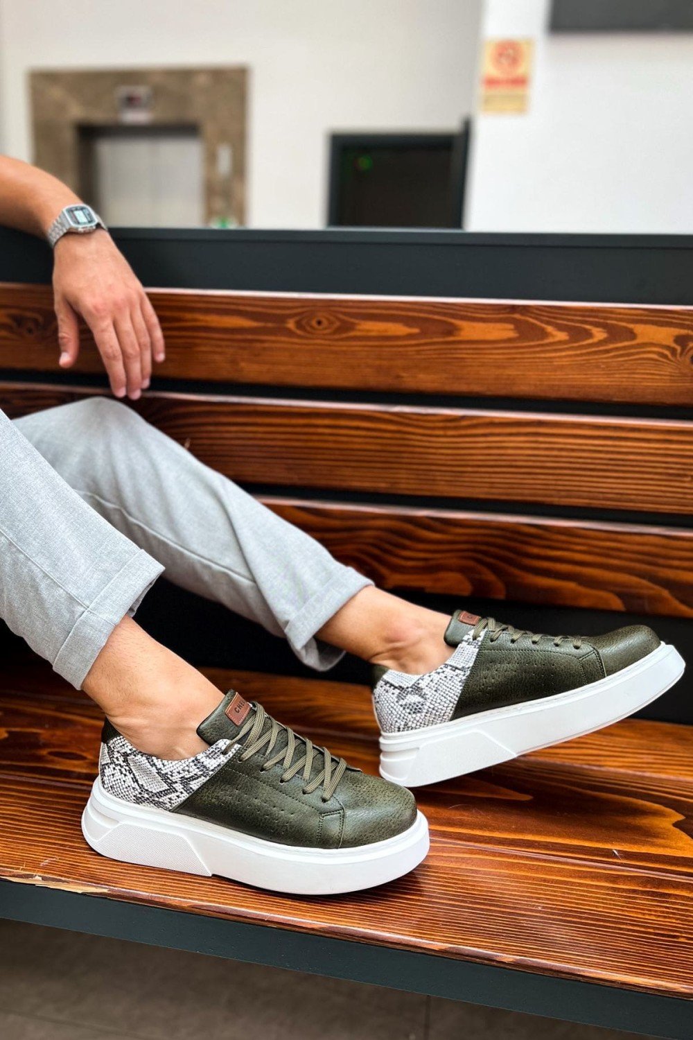 CH145 Sauerbergg Erkek Günlük Bağcıklı Cilt Spor Sneaker Ayakkabı CBT - Haki Erkek Ayakkabı CH145 Sauerbergg Erkek Günlük Bağcıklı Cilt Spor Sneaker Ayakkabı CBT - Haki – Chekich Erkek Ayakkabı