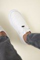 CH147 Dobeny Erkek Günlük Bağcıksız Cırtlı Cilt Spor Sneaker Ayakkabı CBT - Beyaz – Chekich Erkek Ayakkabı