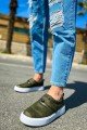 CH147 Dobeny Erkek Günlük Bağcıksız Cırtlı Cilt Spor Sneaker Ayakkabı CBT - Haki – Chekich Erkek Ayakkabı