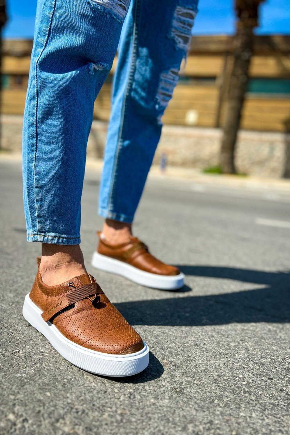CH147 Dobeny Erkek Günlük Bağcıksız Cırtlı Cilt Spor Sneaker Ayakkabı CBT - Taba Erkek Ayakkabı CH147 Dobeny Erkek Günlük Bağcıksız Cırtlı Cilt Spor Sneaker Ayakkabı CBT - Taba – Chekich Erkek Ayakkabı