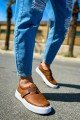 CH147 Dobeny Erkek Günlük Bağcıksız Cırtlı Cilt Spor Sneaker Ayakkabı CBT - Taba Erkek Ayakkabı CH147 Dobeny Erkek Günlük Bağcıksız Cırtlı Cilt Spor Sneaker Ayakkabı CBT - Taba – Chekich Erkek Ayakkabı