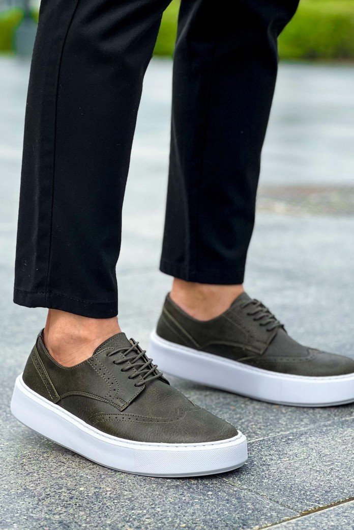 CH149 Changer Over Erkek Günlük Bağcıklı Cilt Klasik Ayakkabı CBT - Haki CH149 Changer Over Erkek Günlük Bağcıklı Cilt Klasik Ayakkabı CBT - Haki