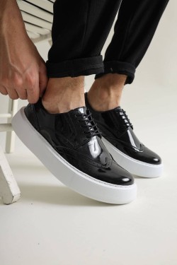 CH149 Changer Over Erkek Günlük Bağcıklı Rugan Klasik Ayakkabı CBT - Siyah