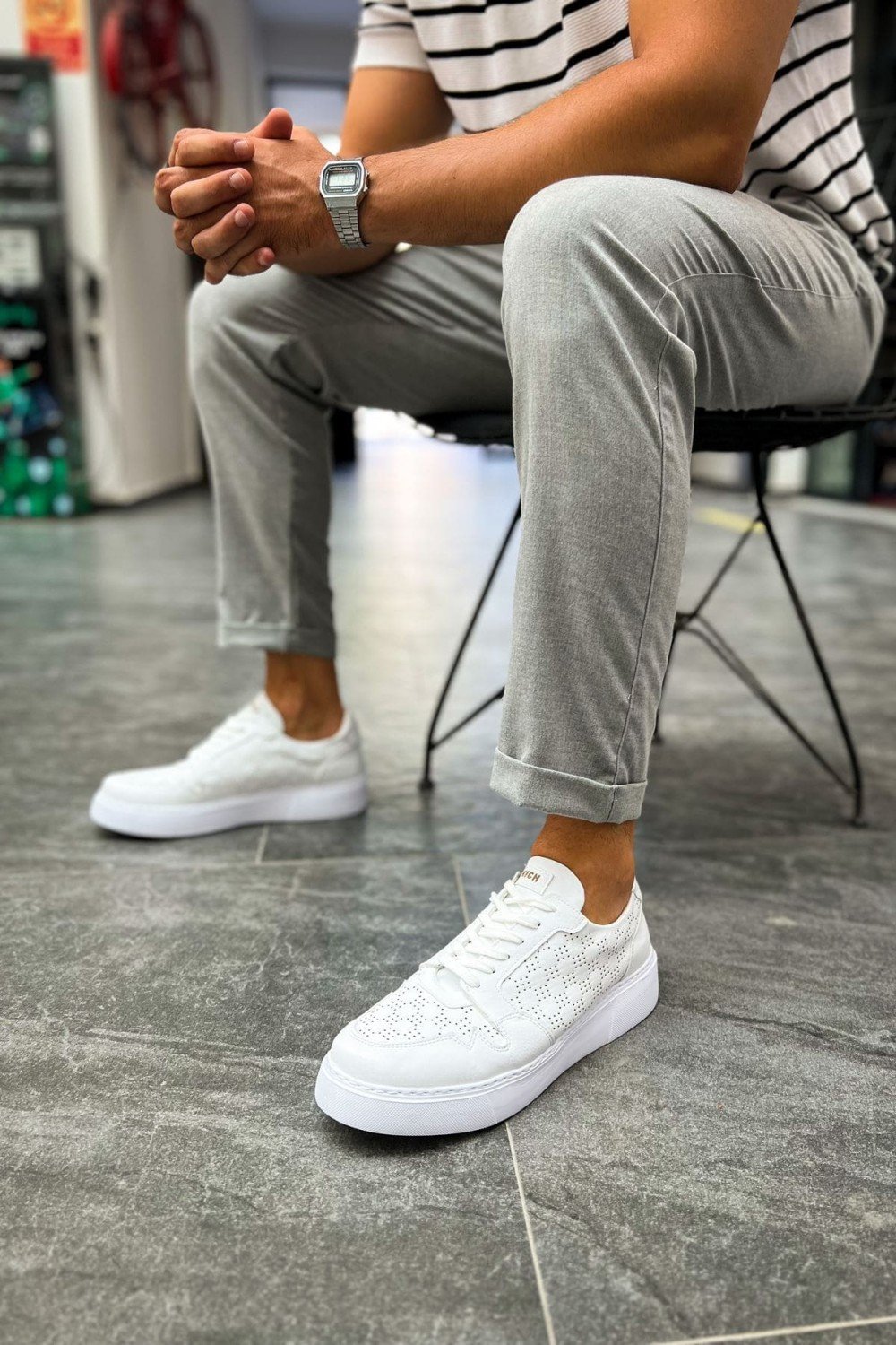 CH153 Oxford Erkek Günlük Bağcıklı Cilt Spor Sneaker Ayakkabı CBT - Beyaz Erkek Ayakkabı CH153 Oxford Erkek Günlük Bağcıklı Cilt Spor Sneaker Ayakkabı CBT - Beyaz – Chekich Erkek Ayakkabı