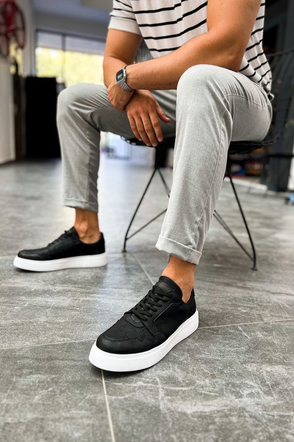 CH153 Oxford Erkek Günlük Bağcıklı Cilt Spor Sneaker Ayakkabı CBT - Siyah Erkek Ayakkabı CH153 Oxford Erkek Günlük Bağcıklı Cilt Spor Sneaker Ayakkabı CBT - Siyah – Chekich Erkek Ayakkabı