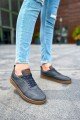 CH157 Retro Erkek Günlük Bağcıklı Krep Taban Cilt Spor Sneaker Ayakkabı CKT - Antrasit