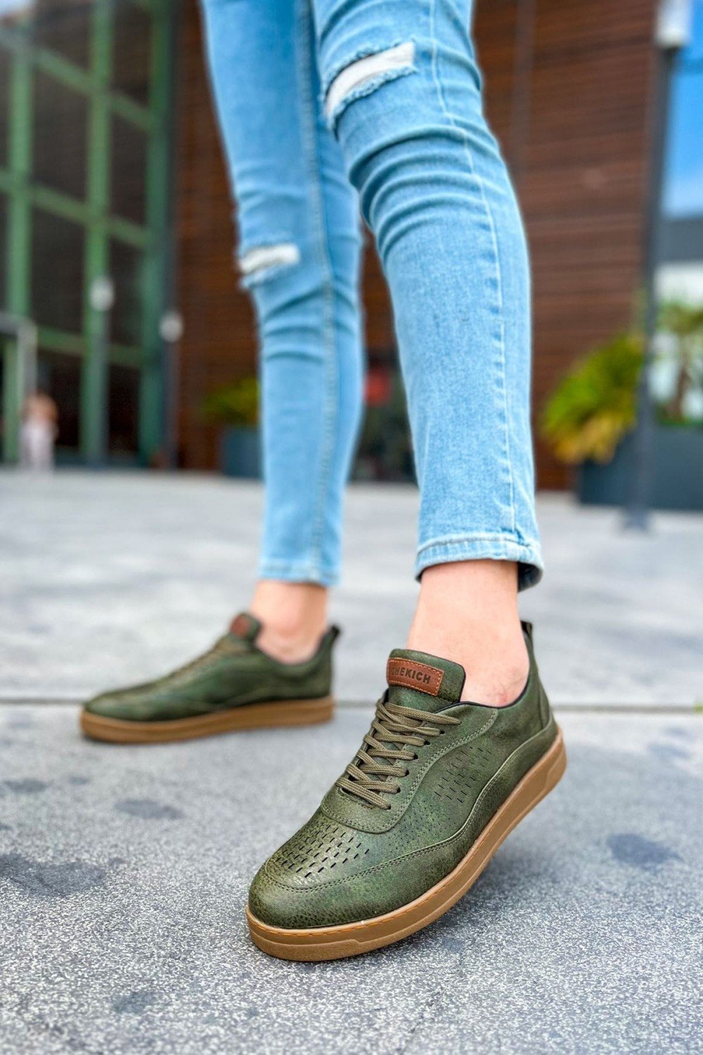 CH157 Retro Erkek Günlük Bağcıklı Krep Taban Cilt Spor Sneaker Ayakkabı CKT - Haki – Chekich Erkek Ayakkabı