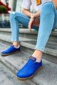 CH157 Retro Erkek Günlük Bağcıklı Krep Taban Cilt Spor Sneaker Ayakkabı CKT - Mavi – Chekich Erkek Ayakkabı