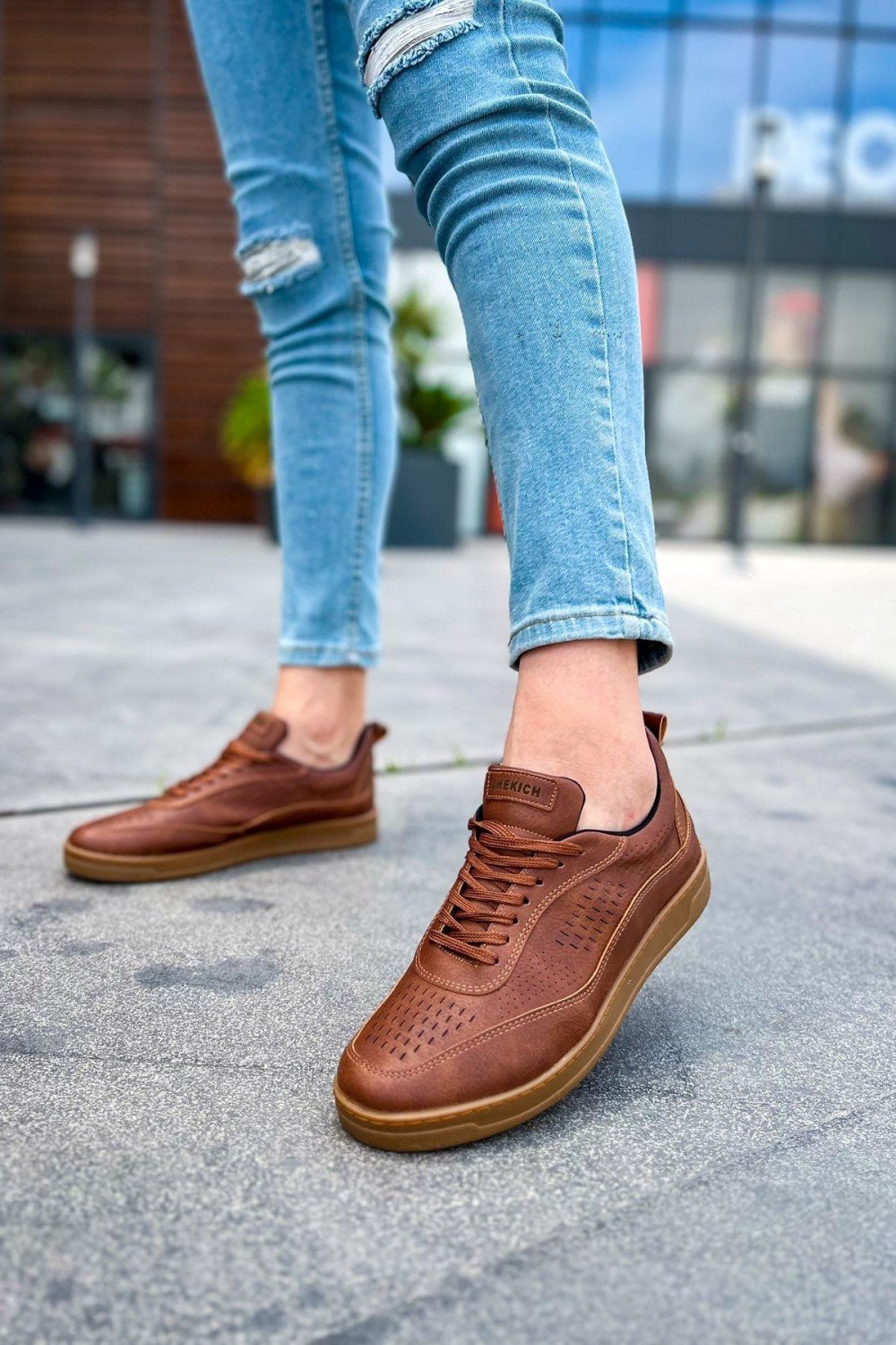 CH157 Retro Erkek Günlük Bağcıklı Krep Taban Cilt Spor Sneaker Ayakkabı CKT - Taba – Chekich Erkek Ayakkabı