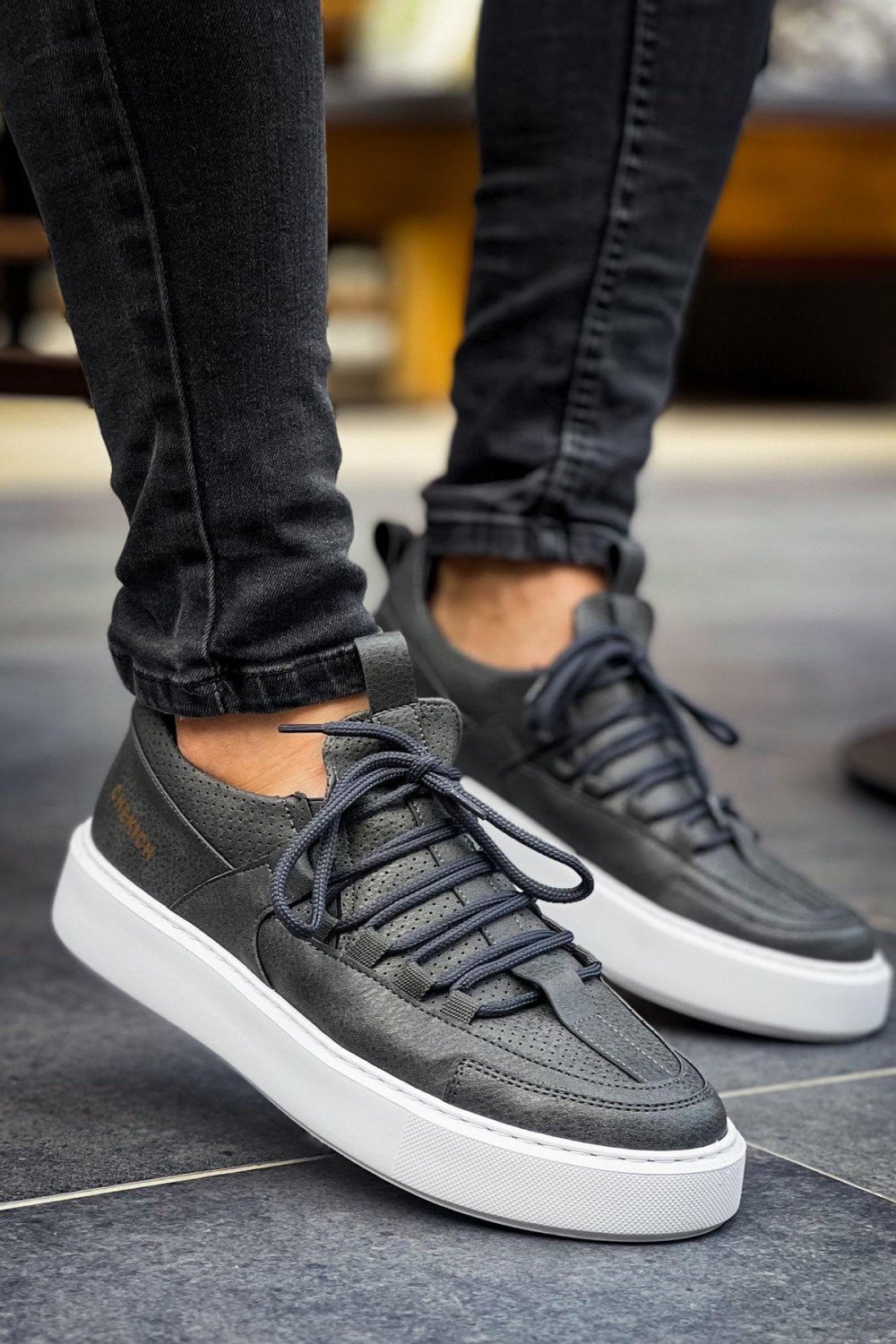 CH159 Saturn Erkek Günlük Bağcıklı Cilt Spor Sneaker Ayakkabı CBT - Antrasit Erkek Ayakkabı CH159 Saturn Erkek Günlük Bağcıklı Cilt Spor Sneaker Ayakkabı CBT - Antrasit – Chekich Erkek Ayakkabı