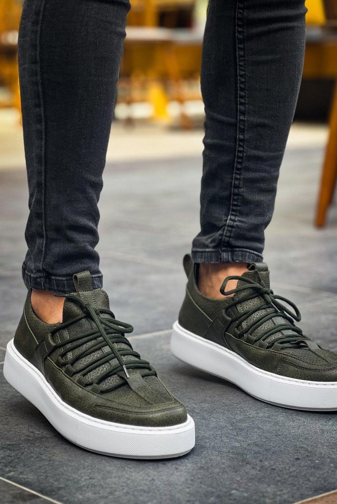 CH159 Saturn Erkek Günlük Bağcıklı Cilt Spor Sneaker Ayakkabı CBT - Haki CH159 Saturn Erkek Günlük Bağcıklı Cilt Spor Sneaker Ayakkabı CBT - Haki