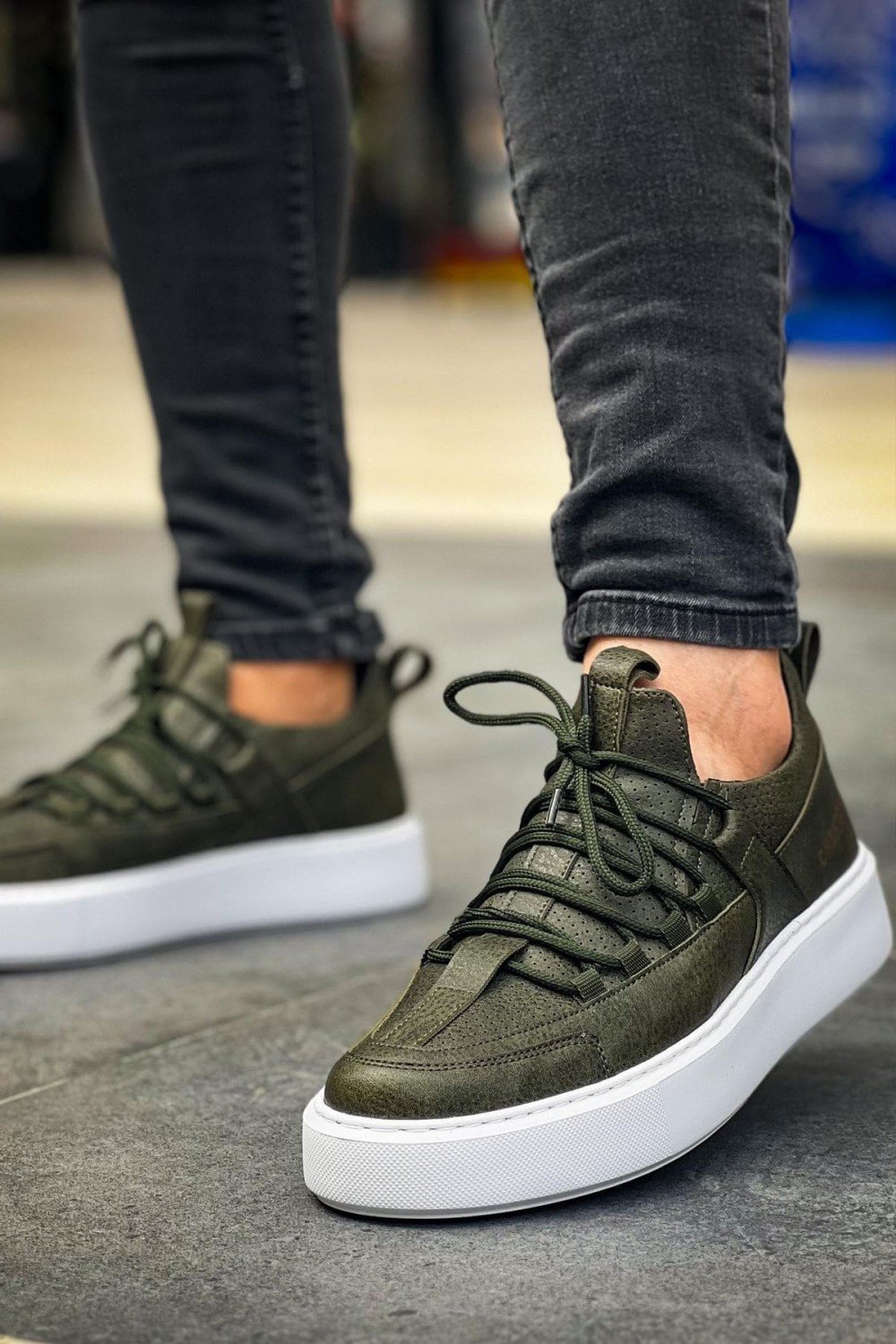 CH159 Saturn Erkek Günlük Bağcıklı Cilt Spor Sneaker Ayakkabı CBT - Haki Erkek Ayakkabı CH159 Saturn Erkek Günlük Bağcıklı Cilt Spor Sneaker Ayakkabı CBT - Haki – Chekich Erkek Ayakkabı
