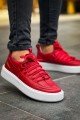 CH159 Saturn Erkek Günlük Bağcıklı Cilt Spor Sneaker Ayakkabı CBT - Kırmızı – Chekich Erkek Ayakkabı