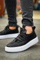 CH159 Saturn Erkek Günlük Bağcıklı Cilt Spor Sneaker Ayakkabı CBT - Siyah – Chekich Erkek Ayakkabı