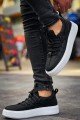 CH159 Saturn Erkek Günlük Bağcıklı Cilt Spor Sneaker Ayakkabı CBT - Siyah – Chekich Erkek Ayakkabı