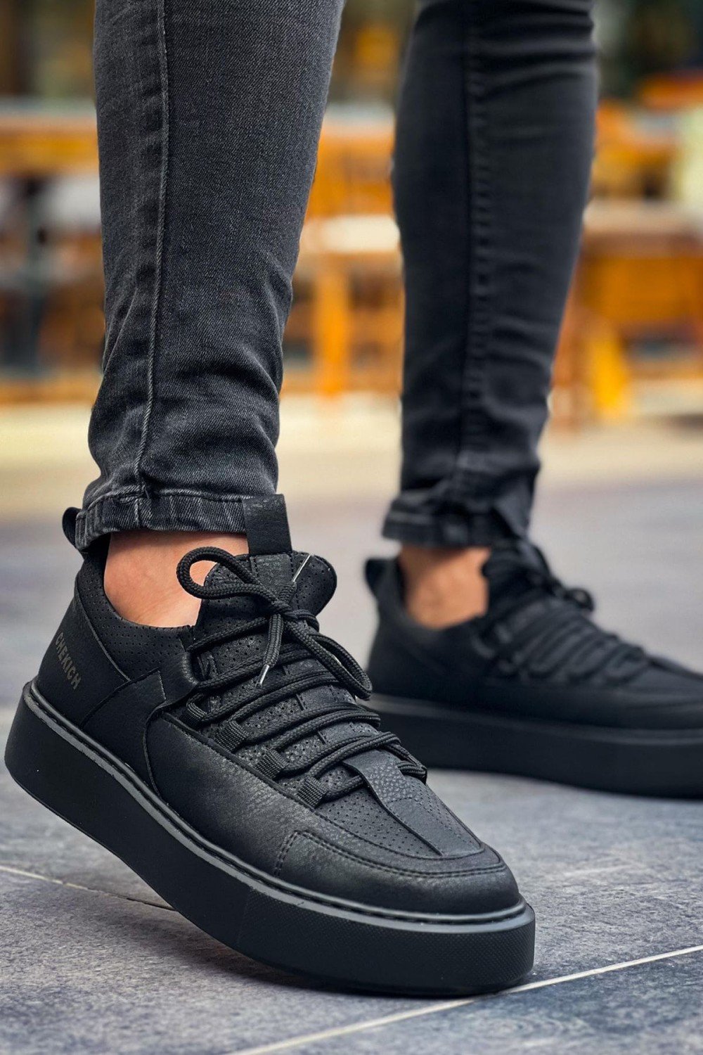 CH159 Saturn Erkek Günlük Bağcıklı Cilt Spor Sneaker Ayakkabı CST - Siyah Erkek Ayakkabı CH159 Saturn Erkek Günlük Bağcıklı Cilt Spor Sneaker Ayakkabı CST - Siyah – Chekich Erkek Ayakkabı