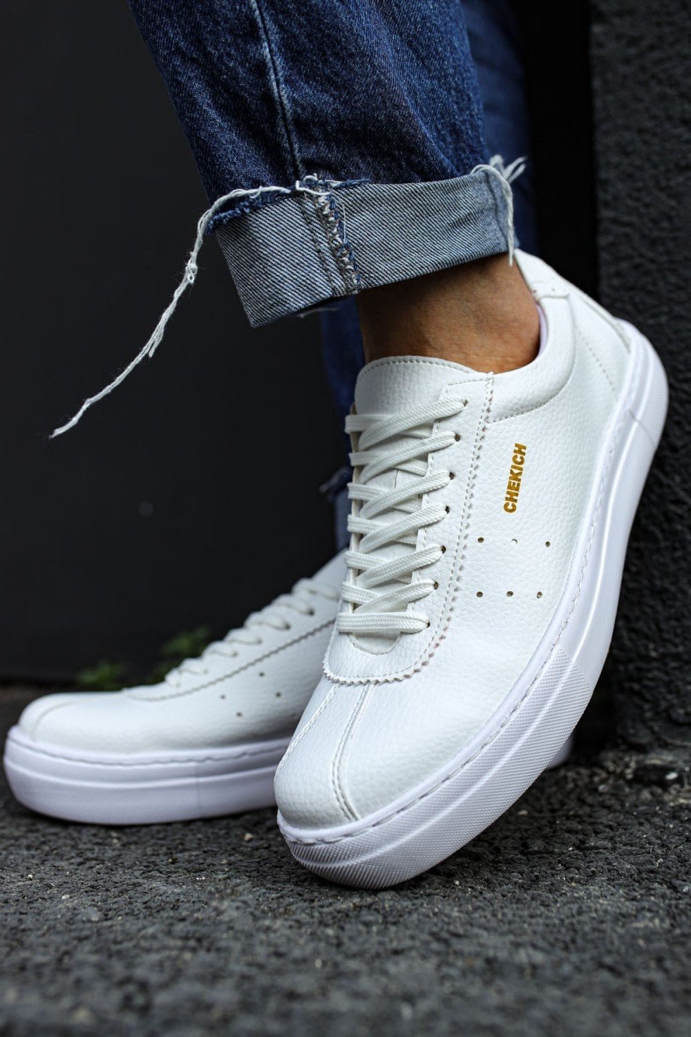 CH163 Optimum Erkek Günlük Bağcıklı Cilt Spor Sneaker Ayakkabı CBT - Beyaz Erkek Ayakkabı CH163 Optimum Erkek Günlük Bağcıklı Cilt Spor Sneaker Ayakkabı CBT - Beyaz – Chekich Erkek Ayakkabı
