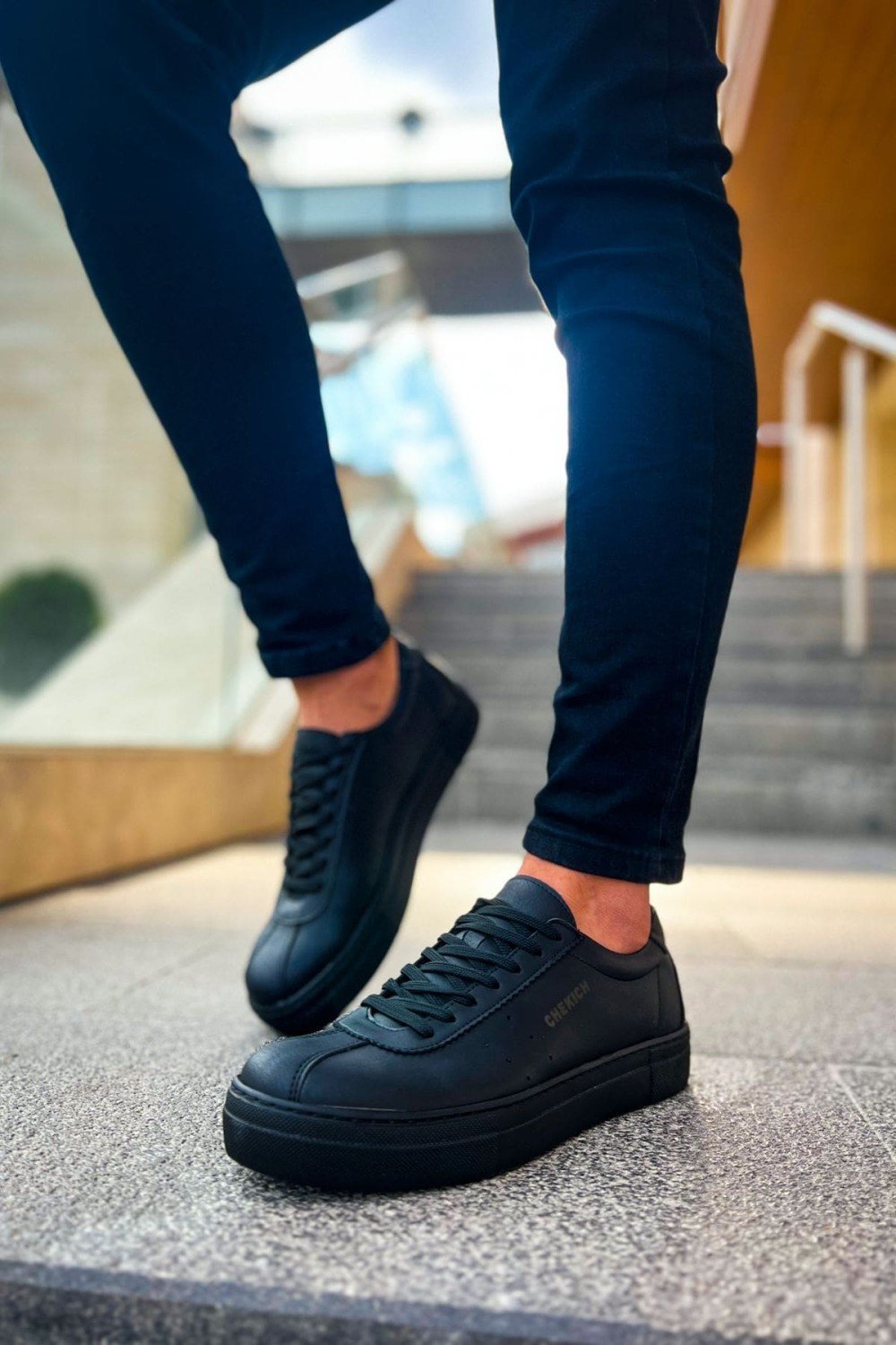 CH163 Optimum Erkek Günlük Bağcıklı Cilt Spor Sneaker Ayakkabı CST - Siyah Erkek Ayakkabı CH163 Optimum Erkek Günlük Bağcıklı Cilt Spor Sneaker Ayakkabı CST - Siyah – Chekich Erkek Ayakkabı