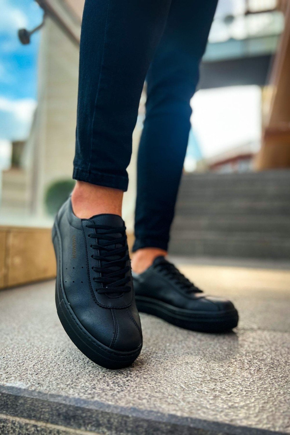 CH163 Optimum Erkek Günlük Bağcıklı Cilt Spor Sneaker Ayakkabı CST - Siyah Erkek Ayakkabı CH163 Optimum Erkek Günlük Bağcıklı Cilt Spor Sneaker Ayakkabı CST - Siyah – Chekich Erkek Ayakkabı