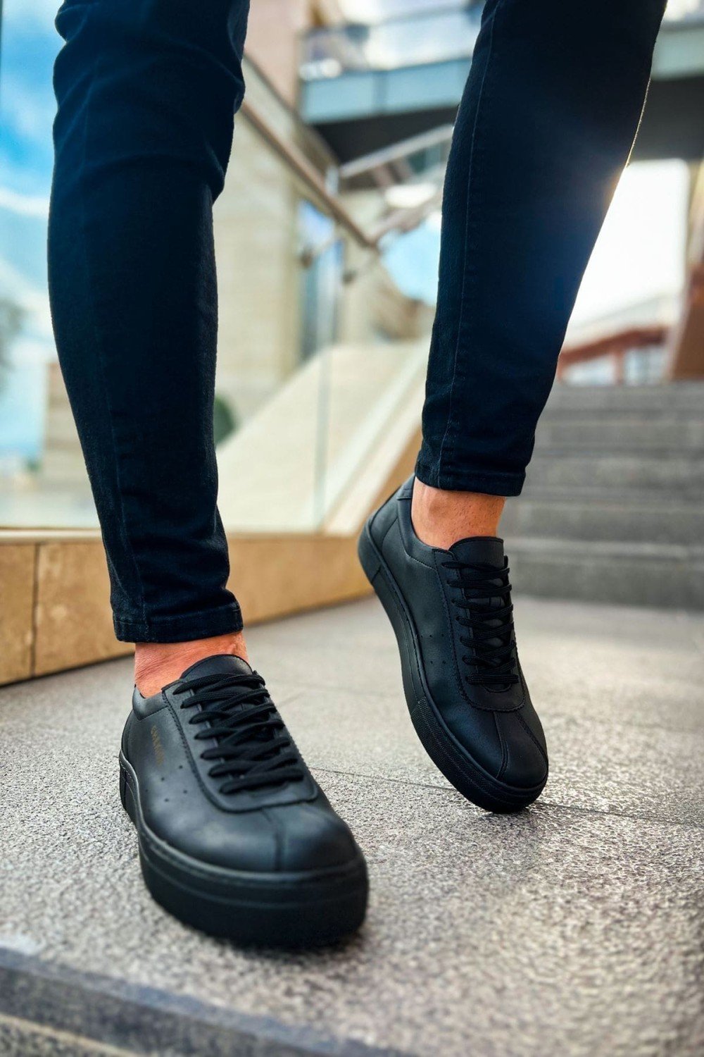 CH163 Optimum Erkek Günlük Bağcıklı Cilt Spor Sneaker Ayakkabı CST - Siyah Erkek Ayakkabı CH163 Optimum Erkek Günlük Bağcıklı Cilt Spor Sneaker Ayakkabı CST - Siyah – Chekich Erkek Ayakkabı