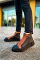 CH167 Blazer Erkek Spor Günlük Bağcıklı ve Fermuarlı Cilt Bot CST - Siyah/Taba – Chekich Erkek Ayakkabı