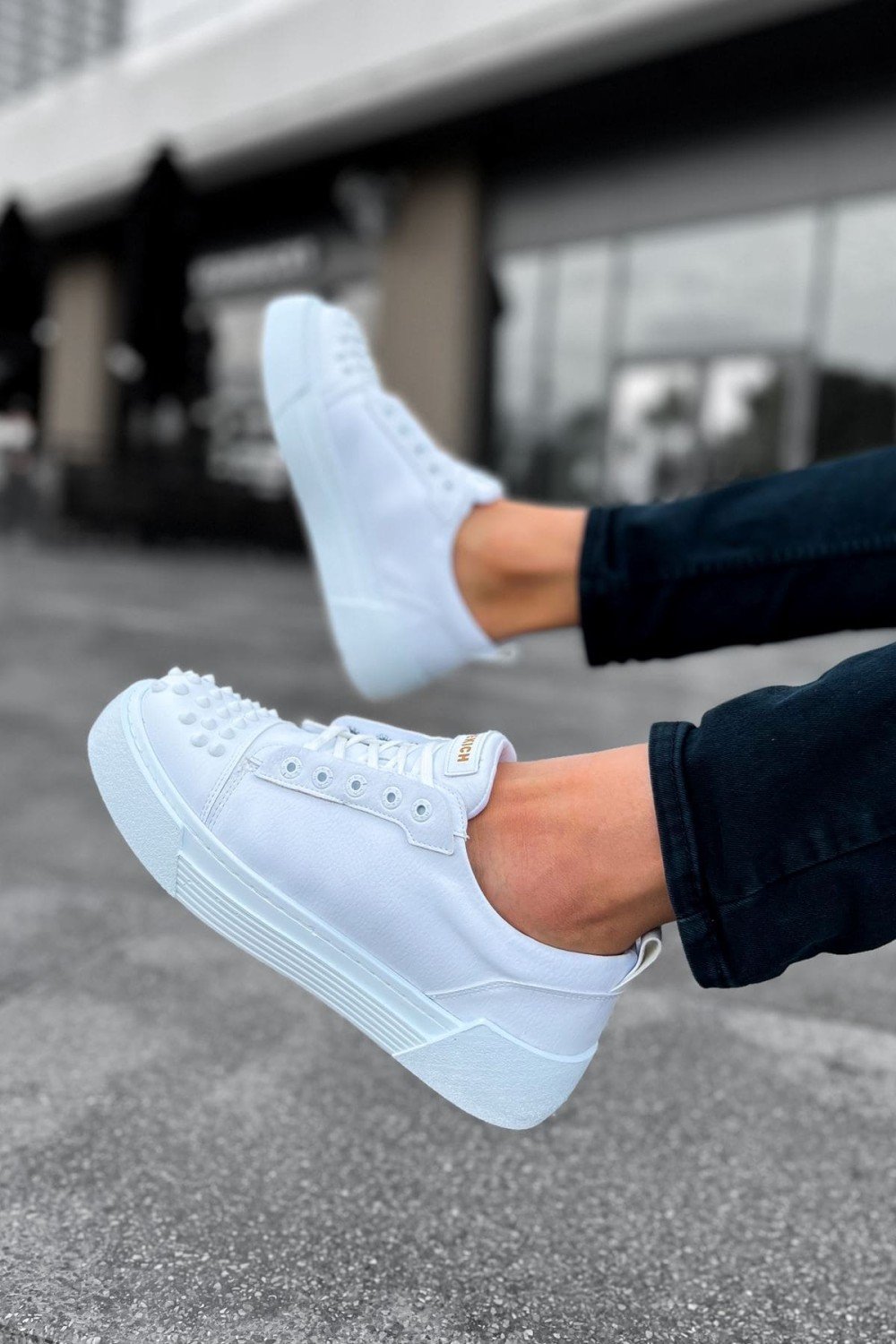 CH169 Thorn Erkek Günlük Bağcıklı Cilt Spor Sneaker Ayakkabı CBT - Beyaz Erkek Ayakkabı CH169 Thorn Erkek Günlük Bağcıklı Cilt Spor Sneaker Ayakkabı CBT - Beyaz – Chekich Erkek Ayakkabı