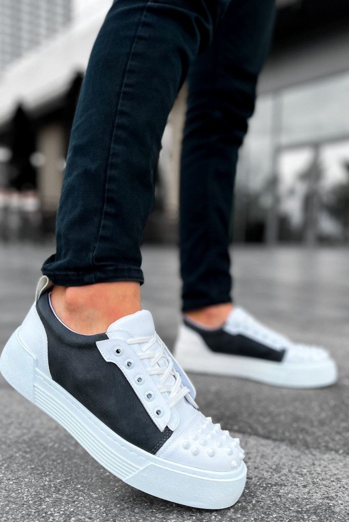 CH169 Thorn Erkek Günlük Bağcıklı Cilt Spor Sneaker Ayakkabı CBT - Beyaz/Antrasit CH169 Thorn Erkek Günlük Bağcıklı Cilt Spor Sneaker Ayakkabı CBT - Beyaz/Antrasit