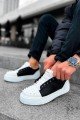 CH169 Thorn Erkek Günlük Bağcıklı Cilt Spor Sneaker Ayakkabı CBT - Beyaz/Siyah Erkek Ayakkabı CH169 Thorn Erkek Günlük Bağcıklı Cilt Spor Sneaker Ayakkabı CBT - Beyaz/Siyah – Chekich Erkek Ayakkabı