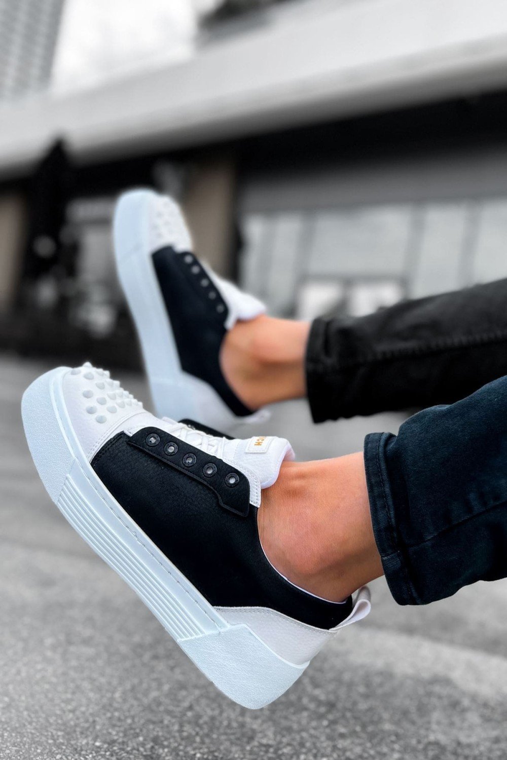 CH169 Thorn Erkek Günlük Bağcıklı Cilt Spor Sneaker Ayakkabı CBT - Beyaz/Siyah Erkek Ayakkabı CH169 Thorn Erkek Günlük Bağcıklı Cilt Spor Sneaker Ayakkabı CBT - Beyaz/Siyah – Chekich Erkek Ayakkabı