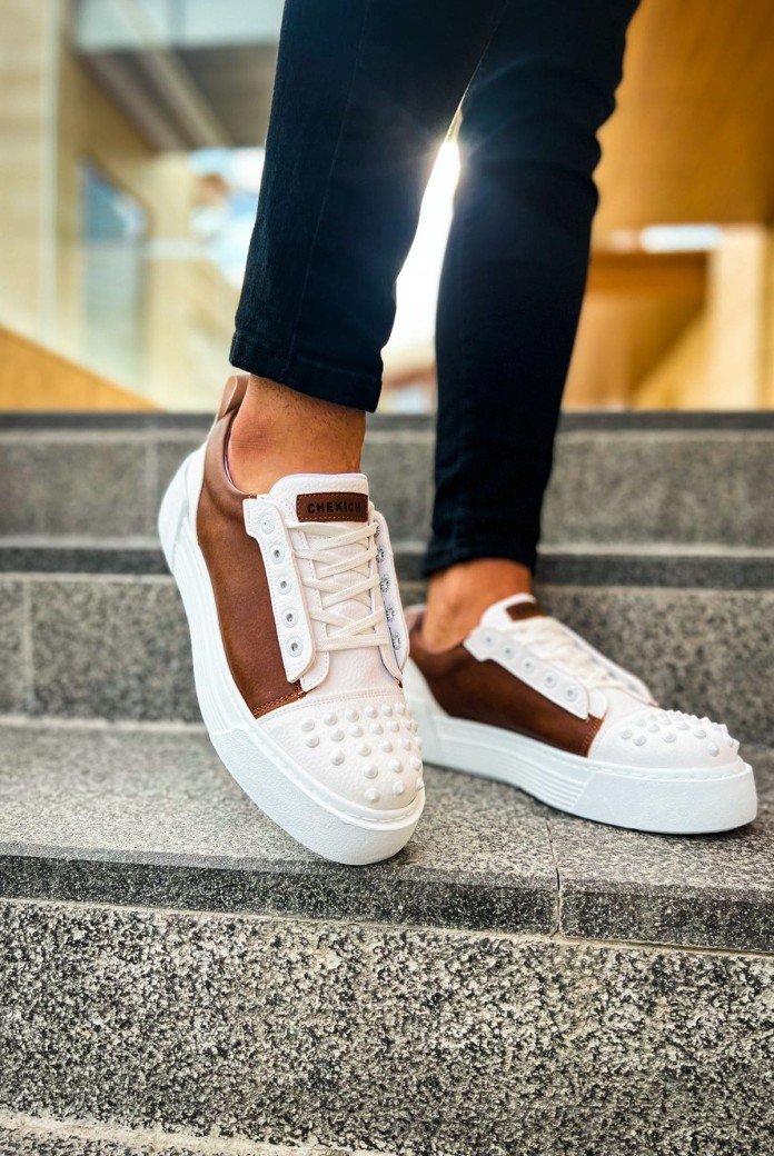 CH169 Thorn Erkek Günlük Bağcıklı Cilt Spor Sneaker Ayakkabı CBT - Beyaz/Taba CH169 Thorn Erkek Günlük Bağcıklı Cilt Spor Sneaker Ayakkabı CBT - Beyaz/Taba