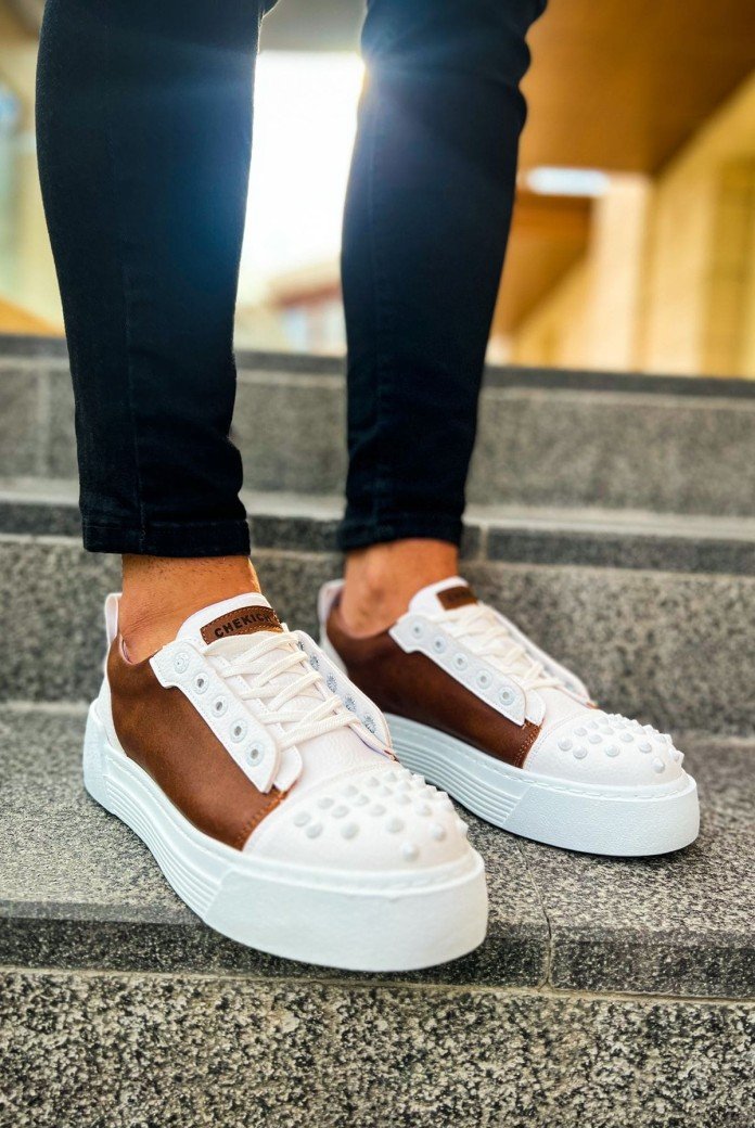 CH169 Thorn Erkek Günlük Bağcıklı Cilt Spor Sneaker Ayakkabı CBT - Beyaz/Taba CH169 Thorn Erkek Günlük Bağcıklı Cilt Spor Sneaker Ayakkabı CBT - Beyaz/Taba