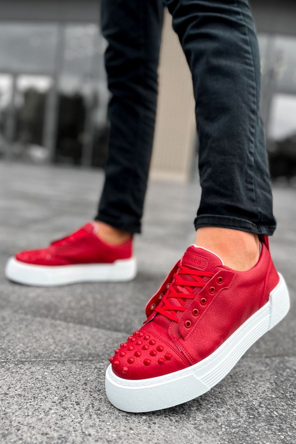 CH169 Thorn Erkek Günlük Bağcıklı Cilt Spor Sneaker Ayakkabı CBT - Kırmızı Erkek Ayakkabı CH169 Thorn Erkek Günlük Bağcıklı Cilt Spor Sneaker Ayakkabı CBT - Kırmızı – Chekich Erkek Ayakkabı