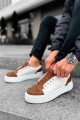 CH169 Thorn Erkek Günlük Bağcıklı Cilt Spor Sneaker Ayakkabı CBT - Taba/Beyaz – Chekich Erkek Ayakkabı