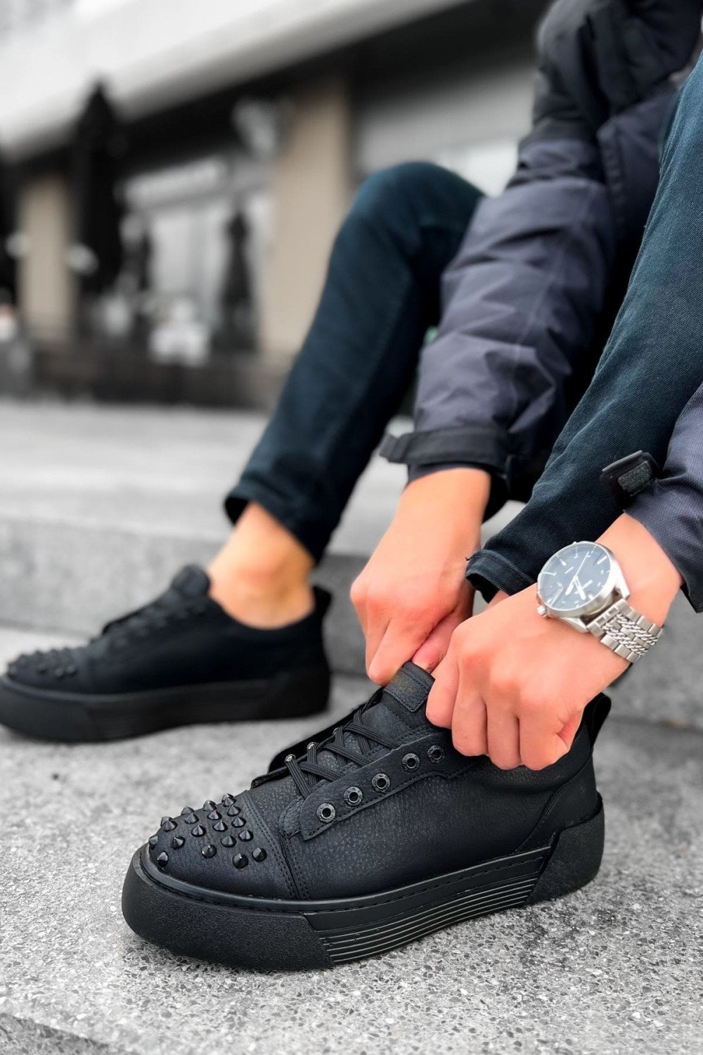 CH169 Thorn Erkek Günlük Bağcıklı Cilt Spor Sneaker Ayakkabı CST - Siyah – Chekich Erkek Ayakkabı