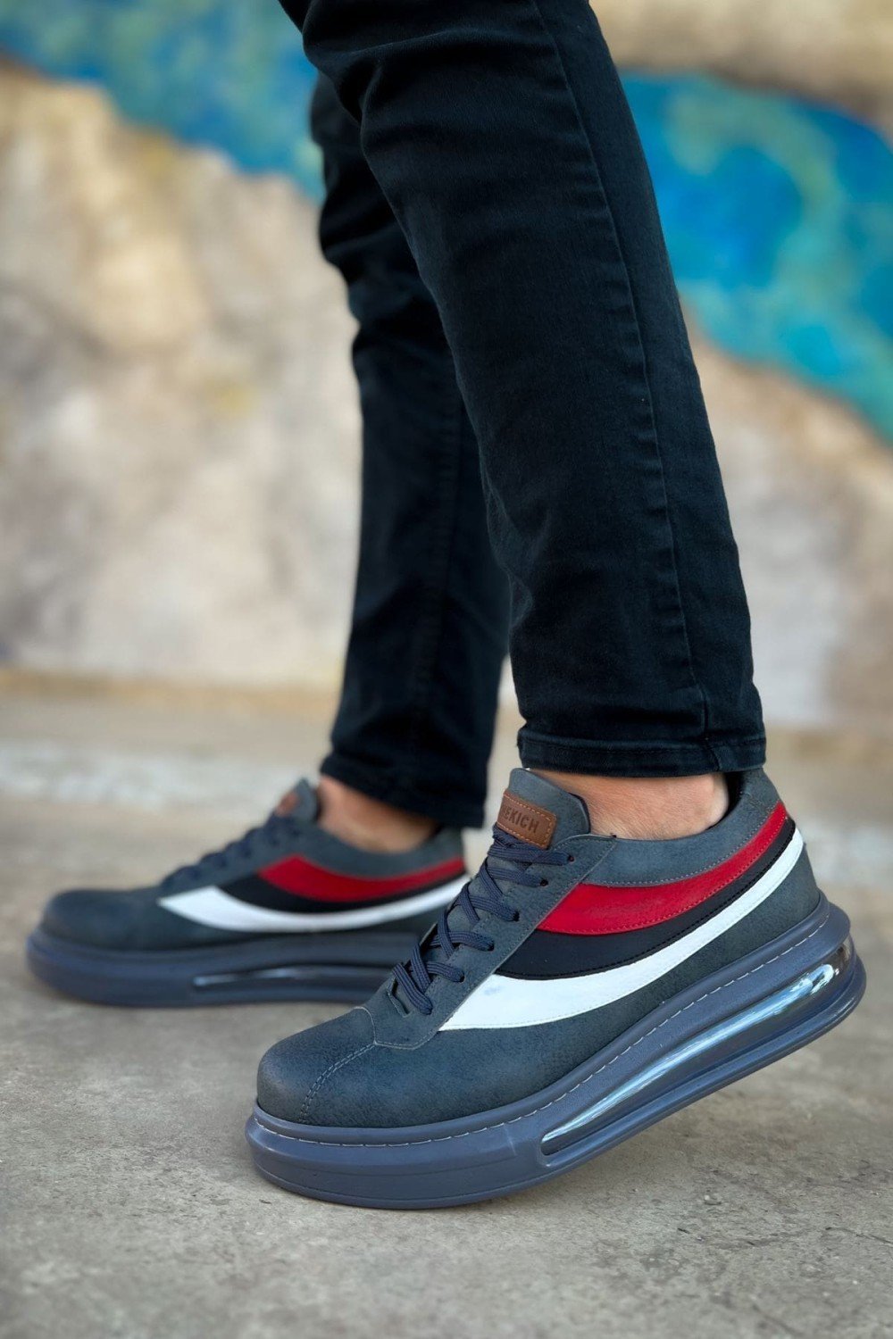 CH171 Ariaso Erkek Günlük Bağcıklı Cilt Spor Sneaker Ayakkabı CAT - Antrasit – Chekich Erkek Ayakkabı