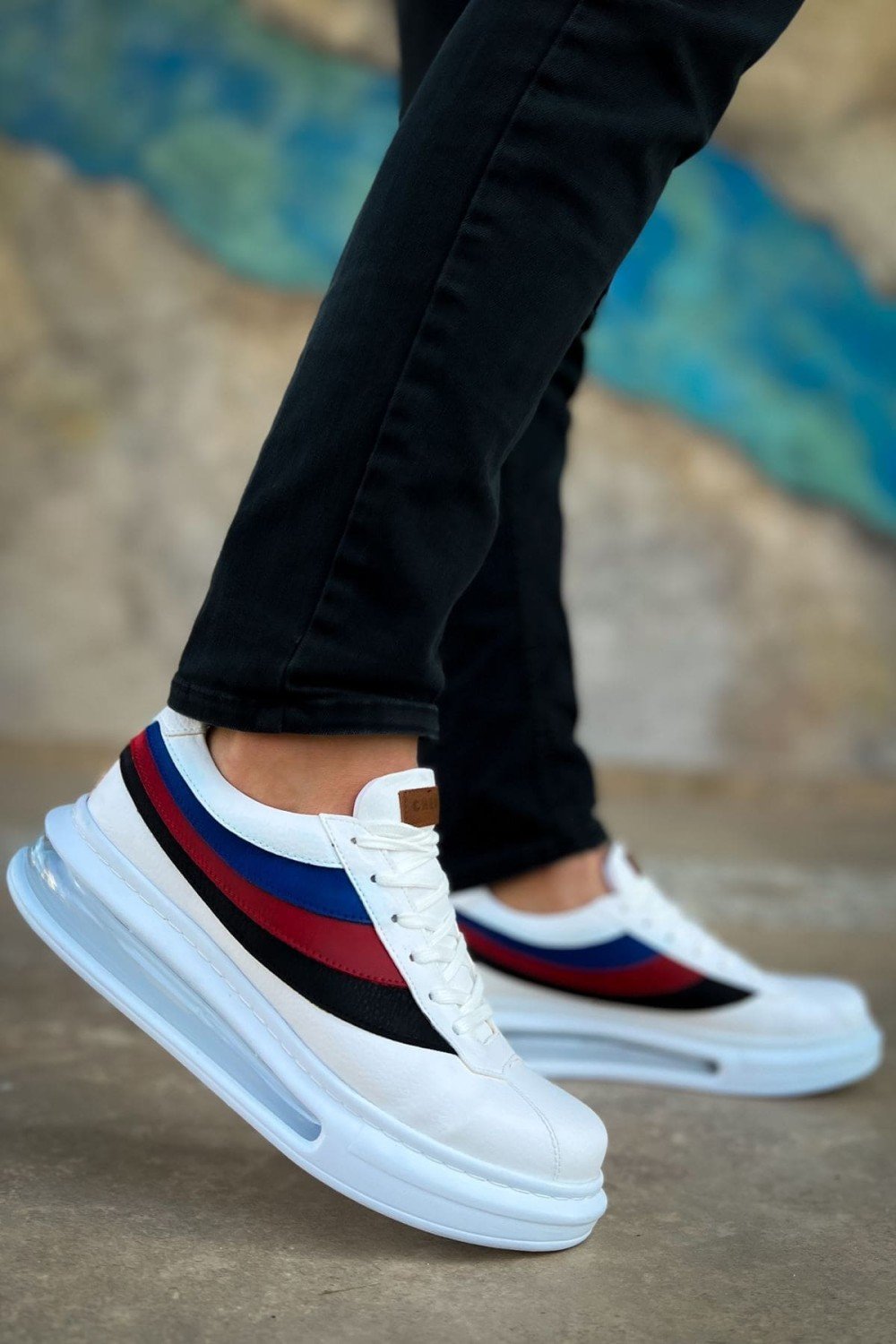 CH171 Ariaso Erkek Günlük Bağcıklı Cilt Spor Sneaker Ayakkabı CBT - Beyaz – Chekich Erkek Ayakkabı